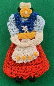 Crochet Bavarian girl 2 ply necklace with flower