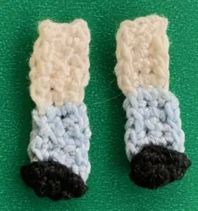 Crochet German boy 2 ply feet with shoes