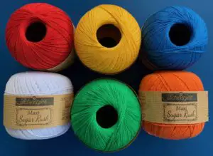 Crochet rainbow 2 ply cotton