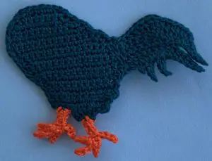 Crochet rooster 2 ply body with feet
