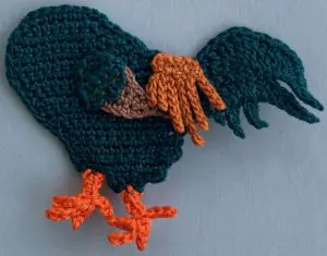 Crochet rooster 2 ply body with lower back feathers