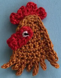Crochet rooster 2 ply head with comb