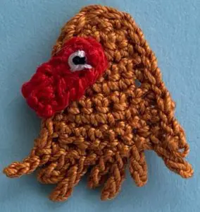 Crochet rooster 2 ply head with wattle