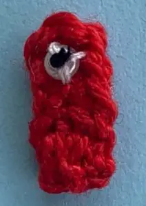 Crochet rooster 2 ply wattle with bead and dot