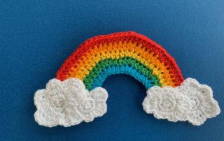 Finished crochet rainbow 4 ply landscape