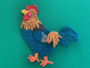 Finished crochet rooster tutorial 4 ply landscape