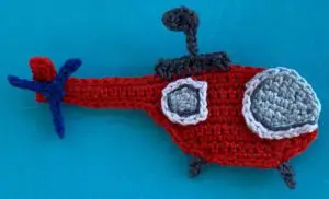 Crochet helicopter 2 ply body with tail rotor blades