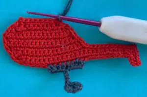 Crochet helicopter 2 ply joining for skids top