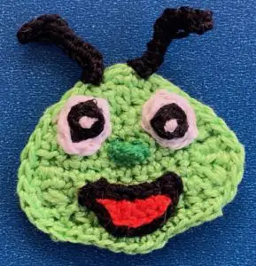 Crochet caterpillar 2 ply head with nose