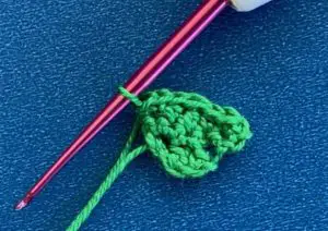 Crochet caterpillar 2 ply top segment first