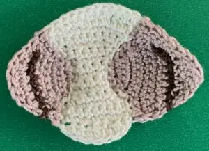Crochet Shih Tzu 2 ply ear marking stitched down