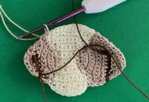 Crochet Shih Tzu 2 ply joining for head second side neatening row