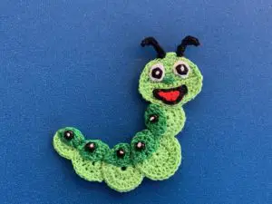 Finished crochet caterpillar 2 ply landscape