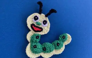 Finished crochet caterpillar 4 ply landscape