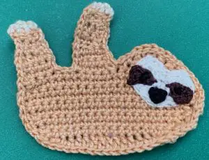 Crochet hanging sloth 2 ply body with face