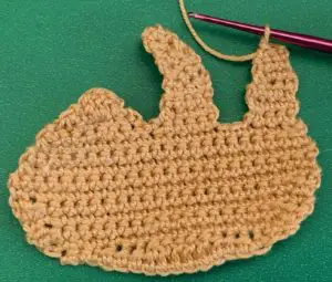 Crochet hanging sloth 2 ply body with second leg
