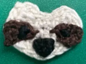 Crochet hanging sloth 2 ply face with eyes