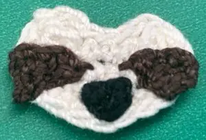 Crochet hanging sloth 2 ply face with nose