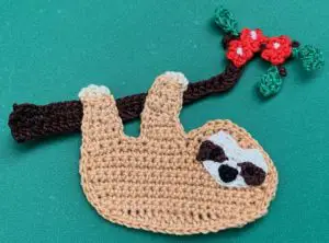 Crochet hanging sloth 2 ply sloth with branch