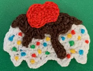 Crochet ice cream 2 ply ice cream with sprinkles