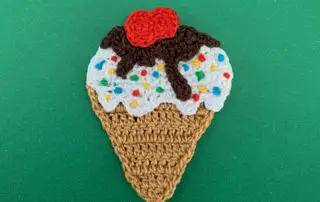 Finished crochet ice cream 2 ply landscape