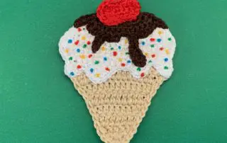 Finished crochet ice cream 4 ply landscape