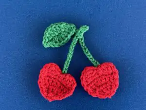 Finished crochet cherry tutorial 4 ply landscape