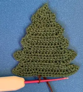 Crochet short pine tree 2 ply joining for trunk