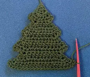 Crochet short pine tree 2 ply row 13