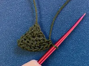 Crochet short pine tree 2 ply row 4