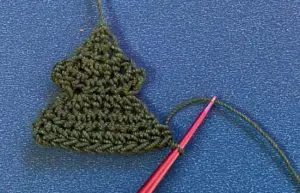 Crochet short pine tree 2 ply row 7