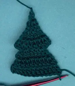 Crochet tall pine tree 2 ply row 7