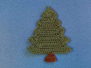 Finished crochet short pine tree pattern 2 ply landscape