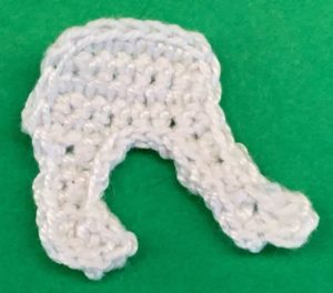 Crochet border collie 2 ply back legs neatened