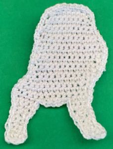 Crochet border collie 2 ply body front neatened