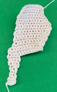 Crochet border collie 2 ply body front with first leg