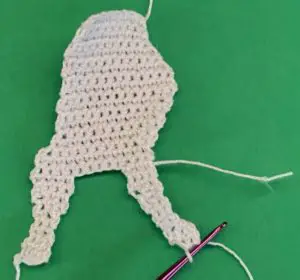 Crochet border collie 2 ply body front with legs