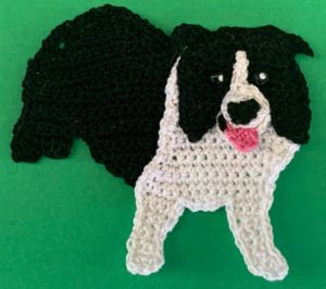 Crochet border collie 2 ply body with head