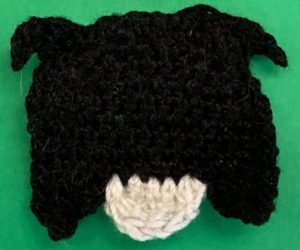 Crochet border collie 2 ply head bottom neatened
