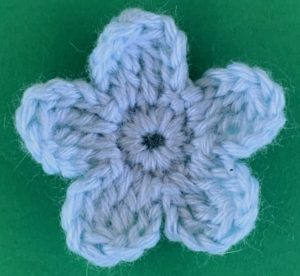Crochet flower scarf flower back