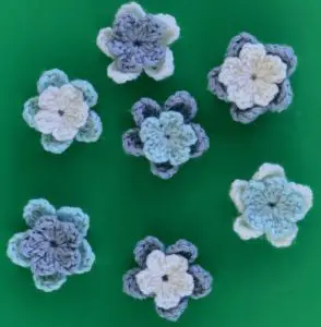 Crochet flower scarf flowers