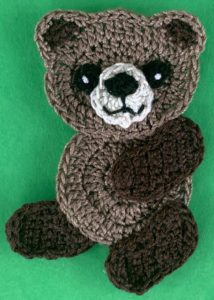 Crochet small teddy bear 2 ply body with left arm
