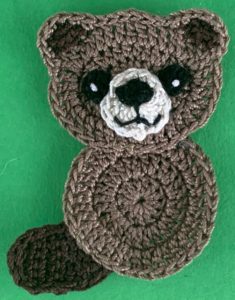 Crochet small teddy bear 2 ply body with right leg