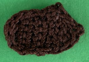Crochet small teddy bear 2 ply right leg neatened