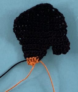 Crochet tri colored border collie 2 ply body back