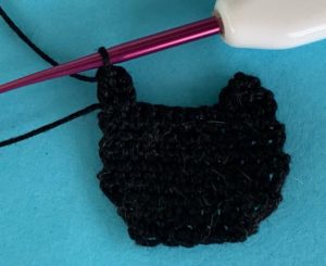 Crochet tri colored border collie 2 ply head