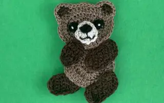 Finished crochet small teddy bear 2 ply landscape