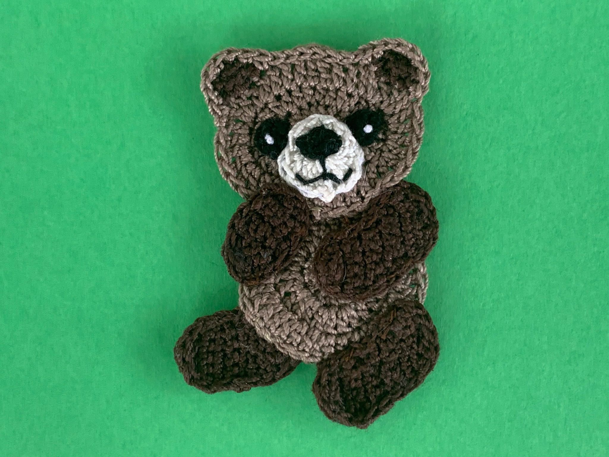 Finished crochet small teddy bear 2 ply landscape