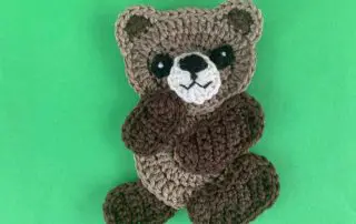 Finished crochet small teddy bear 4 ply landscape
