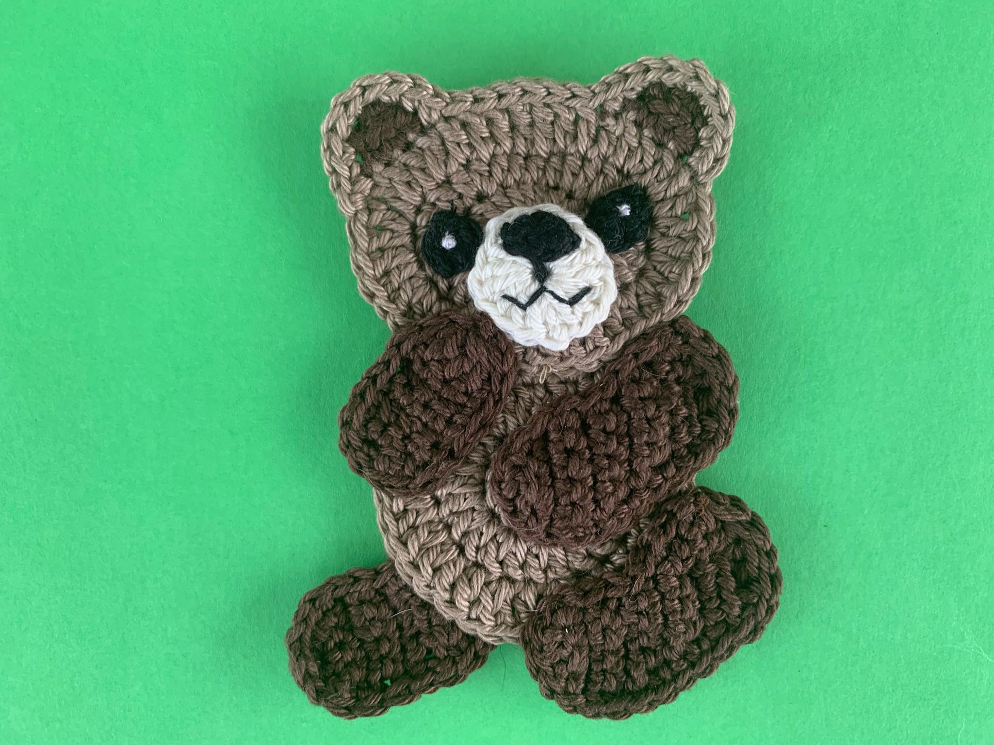 Finished crochet small teddy bear 4 ply landscape